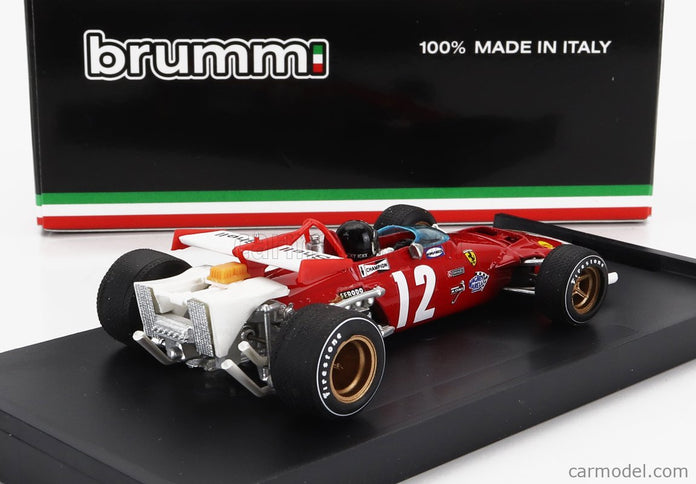 Ferrari F1 312B N°12 Víťaz GP Austrian 1970 Jacky Ickx - With Driver Figúrka 1:43 Brumm červená biela