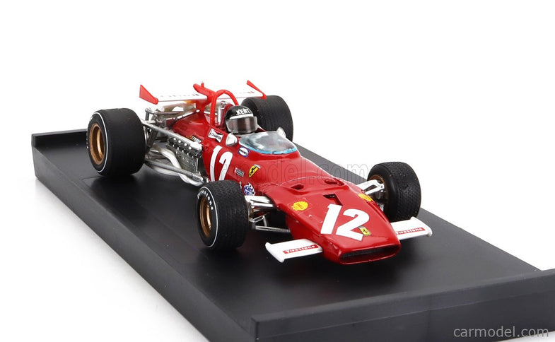 Ferrari F1 312B N°12 Víťaz GP Austrian 1970 Jacky Ickx - With Driver Figúrka 1:43 Brumm červená biela