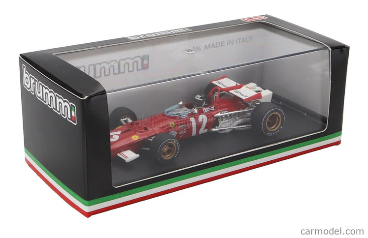 Ferrari F1 312B N°12 Víťaz GP Austrian 1970 Jacky Ickx - With Driver Figúrka 1:43 Brumm červená biela