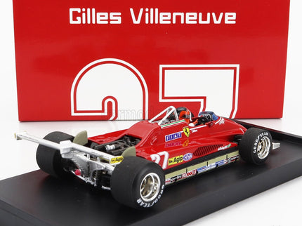 Ferrari F1 126C2 N°27 USA Ovest Long Beach GP 1982 Gilles Villeneuve - With Driver Figúrka 1:43 Brumm červená