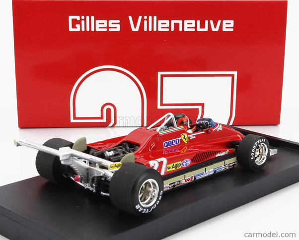 Ferrari F1 126C2 N°27 USA Ovest Long Beach GP 1982 Gilles Villeneuve - With Driver Figúrka 1:43 Brumm červená