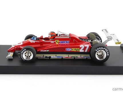 Ferrari F1 126C2 N°27 USA Ovest Long Beach GP 1982 Gilles Villeneuve - With Driver Figúrka 1:43 Brumm červená