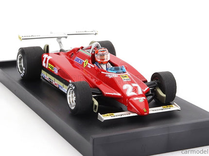 Ferrari F1 126C2 N°27 USA Ovest Long Beach GP 1982 Gilles Villeneuve - With Driver Figúrka 1:43 Brumm červená