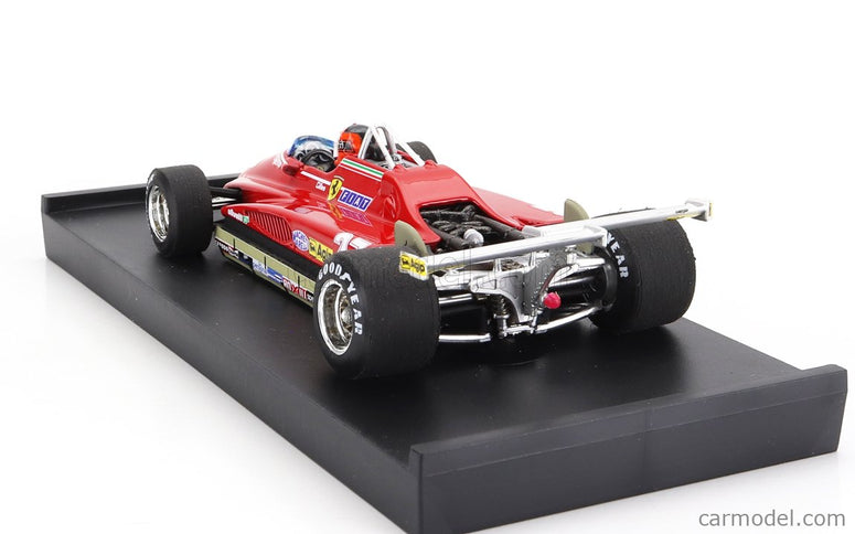 Ferrari F1 126C2 N°27 USA Ovest Long Beach GP 1982 Gilles Villeneuve - With Driver Figúrka 1:43 Brumm červená
