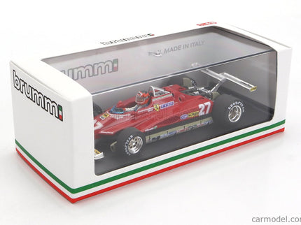 Ferrari F1 126C2 N°27 USA Ovest Long Beach GP 1982 Gilles Villeneuve - With Driver Figúrka 1:43 Brumm červená