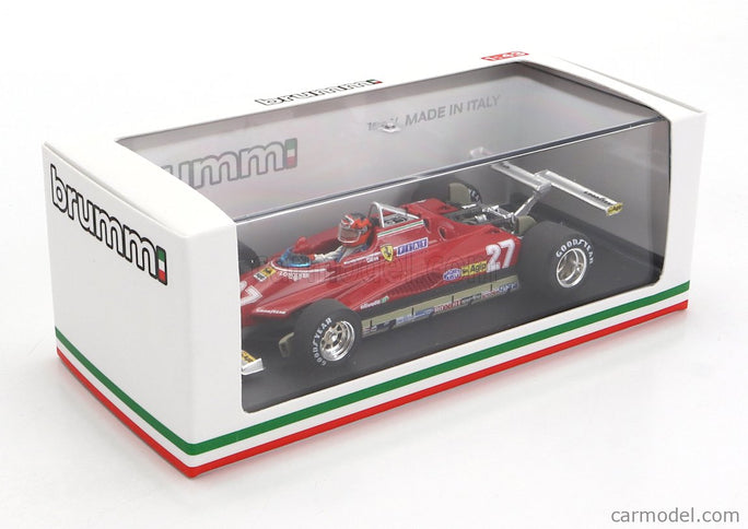 Ferrari F1 126C2 N°27 USA Ovest Long Beach GP 1982 Gilles Villeneuve - With Driver Figúrka 1:43 Brumm červená