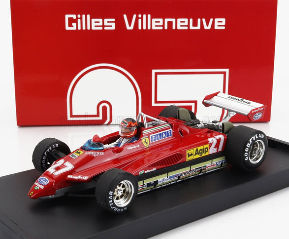 FERRARI | F1  126C2 N 27 2nd SAN MARINO IMOLA GP 1982 GILLES VILLENEUVE - WITH DRIVER FIGURE | RED
