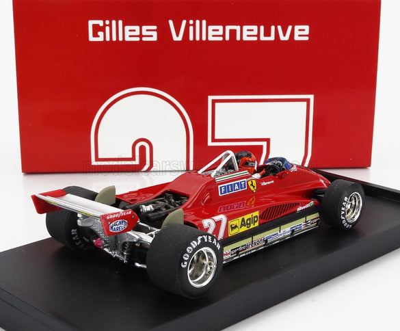 FERRARI | F1  126C2 N 27 2nd SAN MARINO IMOLA GP 1982 GILLES VILLENEUVE - WITH DRIVER FIGURE | RED