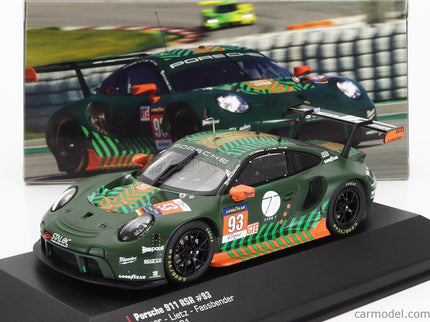 Porsche 911 991-2 RSR Team Proton Competition N°93 Elms 2021 Michael Fassbender - Richard Lietz - Felipe Fernandez Laser 1:43 IXO Models zelená