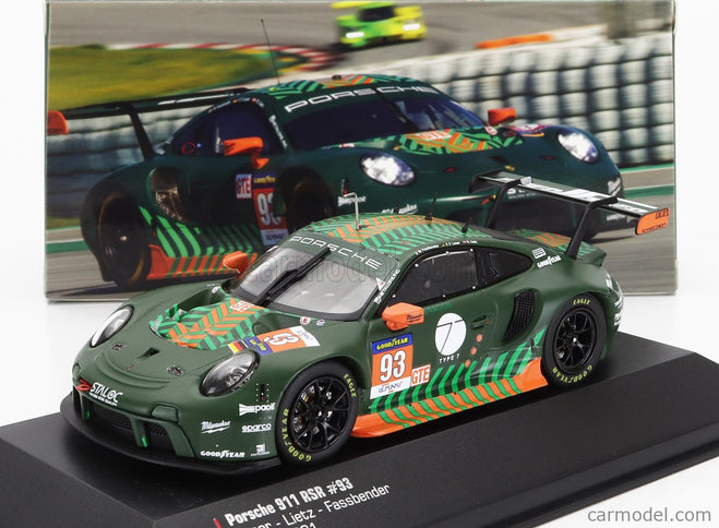 Porsche 911 991-2 RSR Team Proton Competition N°93 Elms 2021 Michael Fassbender - Richard Lietz - Felipe Fernandez Laser 1:43 IXO Models zelená