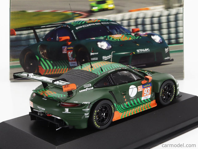 Porsche 911 991-2 RSR Team Proton Competition N°93 Elms 2021 Michael Fassbender - Richard Lietz - Felipe Fernandez Laser 1:43 IXO Models zelená