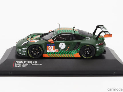 Porsche 911 991-2 RSR Team Proton Competition N°93 Elms 2021 Michael Fassbender - Richard Lietz - Felipe Fernandez Laser 1:43 IXO Models zelená