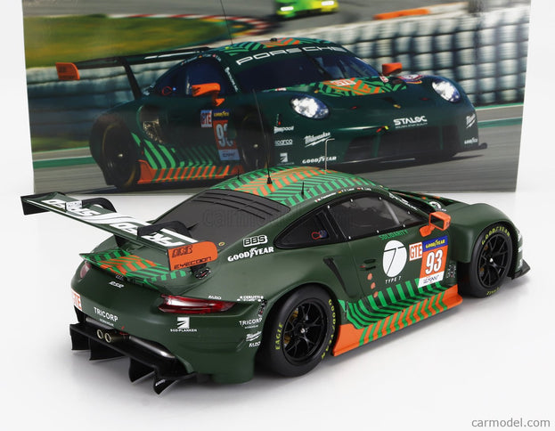 Porsche 911 991-2 RSR Team Proton Competition N°93 Elms 2021 Michael Fassbender - Richard Lietz - Felipe Fernandez Laser 1:18 IXO Models zelená