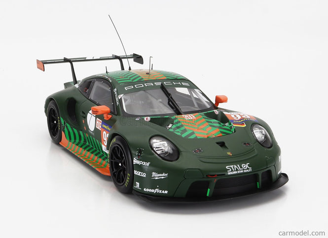 Porsche 911 991-2 RSR Team Proton Competition N°93 Elms 2021 Michael Fassbender - Richard Lietz - Felipe Fernandez Laser 1:18 IXO Models zelená