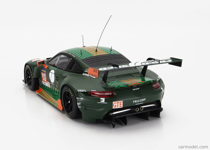 Porsche 911 991-2 RSR Team Proton Competition N°93 Elms 2021 Michael Fassbender - Richard Lietz - Felipe Fernandez Laser 1:18 IXO Models zelená
