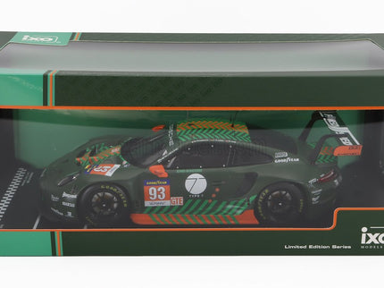Porsche 911 991-2 RSR Team Proton Competition N°93 Elms 2021 Michael Fassbender - Richard Lietz - Felipe Fernandez Laser 1:18 IXO Models zelená