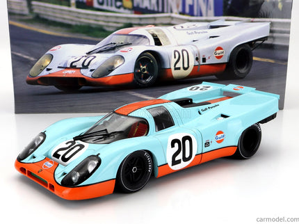 Porsche 917K 4.5L Team John Wyer Automotive Engineering Ltd Gulf N°20 24h Le Mans 1970 JO Siffert - Brian Redmann 1:18 Werk83 svetlomodrá oranžová