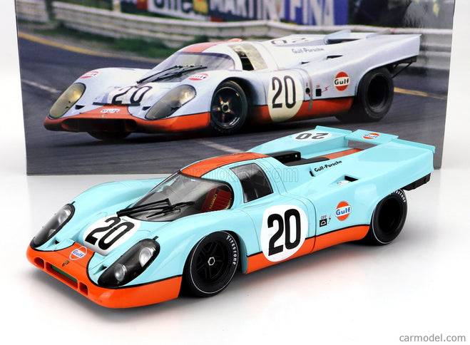 Porsche 917K 4.5L Team John Wyer Automotive Engineering Ltd Gulf N°20 24h Le Mans 1970 JO Siffert - Brian Redmann 1:18 Werk83 svetlomodrá oranžová