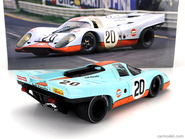 Porsche 917K 4.5L Team John Wyer Automotive Engineering Ltd Gulf N°20 24h Le Mans 1970 JO Siffert - Brian Redmann 1:18 Werk83 svetlomodrá oranžová
