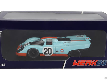Porsche 917K 4.5L Team John Wyer Automotive Engineering Ltd Gulf N°20 24h Le Mans 1970 JO Siffert - Brian Redmann 1:18 Werk83 svetlomodrá oranžová