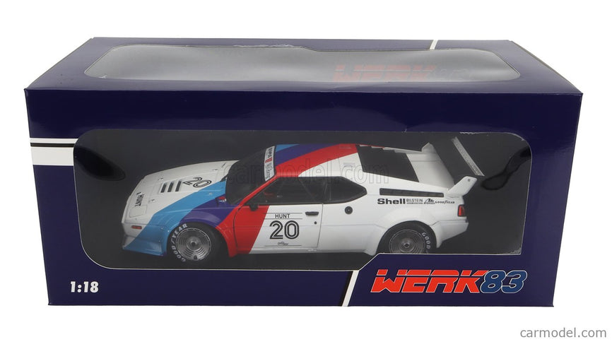 BMW M1 M88 3.5L Team Bmw Motorsport N°20 Procar Series 1979 James Hunt 1:18 Werk83 biela modrá červená