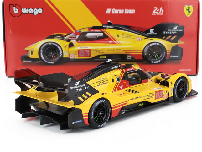 FERRARI | 499P 3.0L TURBO V6 TEAM AF CORSE N 83 24h LE MANS 2024 ROBERT KUBICA - ROBERT SHWARTZMAN - YIFEI YE | YELLOW RED