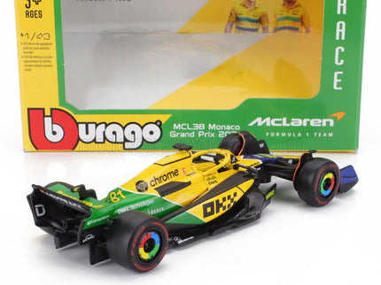 McLAREN | F1  MCL38 TEAM MCLAREN N 81 2nd MONACO GP (SENNA 30th ANNIVERSARY) 2024 OSCAR PIASTRI | YELLOW GREEN BLACK