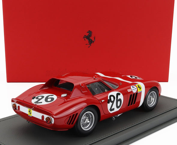 FERRARI | 250 GTO 3.0L V12 TEAM NORTH AMERICAN RACING N.A.R.T. N 26 24h LE MANS 1964 ED HUGUS - JOSE ROSINSKI - CON VETRINA - WITH SHOWCASE | RED WHITE