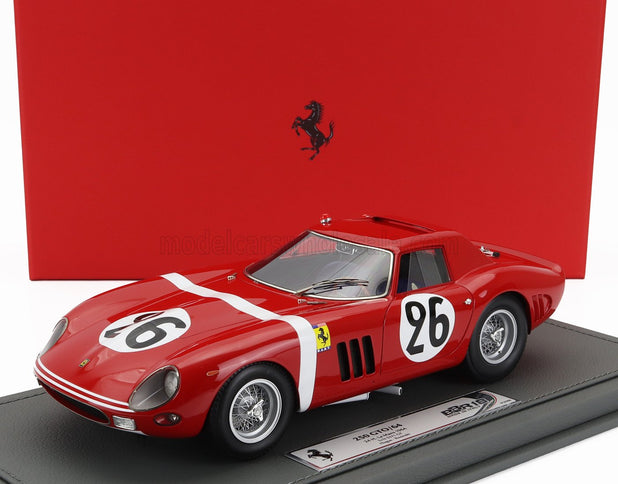 FERRARI | 250 GTO 3.0L V12 TEAM NORTH AMERICAN RACING N.A.R.T. N 26 24h LE MANS 1964 ED HUGUS - JOSE ROSINSKI - CON VETRINA - WITH SHOWCASE | RED WHITE