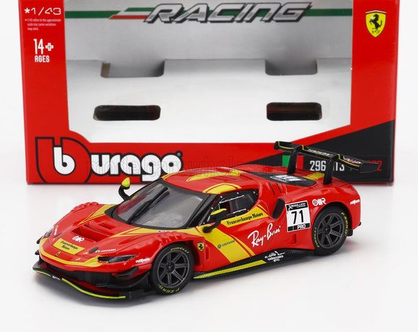 FERRARI | 296 GT3 3.0L TWIN TURBO V6 N 71 RACING 2022 | RED YELLOW