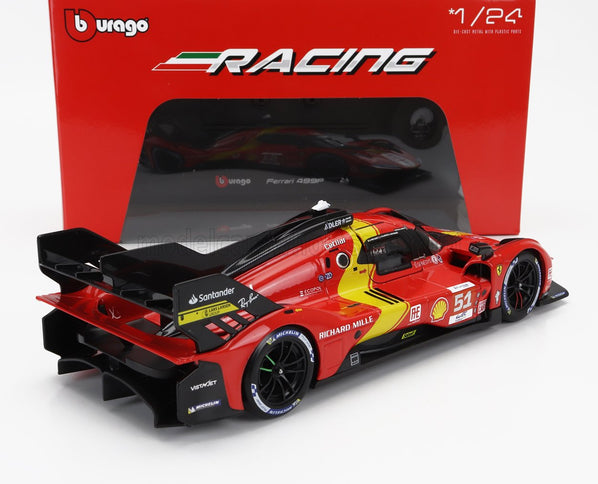 FERRARI | 499P 3.0L TURBO V6 TEAM FERRARI AF CORSE N 51 WINNER 24h LE MANS 2023 ALESSANDRO PIER GUIDI - JAMES CALADO - ANTONIO GIOVINAZZI | RED YELLOW BLACK