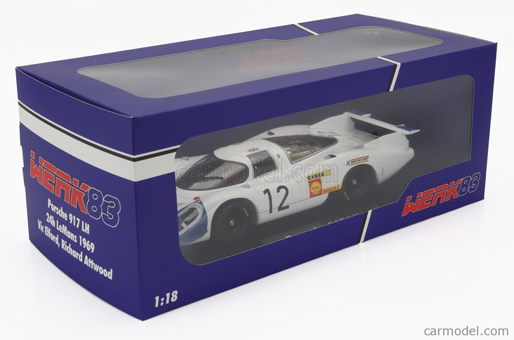 Porsche 917LH 4.5L Team Porsche System Engeneering N°12 24h Le Mans 1969 Vic Elford - Richard Attwood 1:18 Werk83 biela modrá