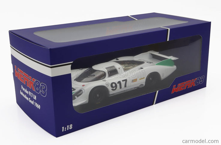 Porsche 917LH 4.5L N°917 Geneve Motor Show 1969 1:18 Werk83 biela zelená