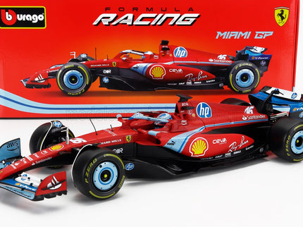 FERRARI | F1  SF-24 TEAM SCUDERIA FERRARI N 16 3rd MIAMI GP 2024 CHARLES LECLERC | RED BLACK LIGHT BLUE