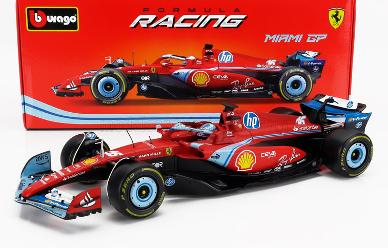 FERRARI | F1  SF-24 TEAM SCUDERIA FERRARI N 16 3rd MIAMI GP 2024 CHARLES LECLERC | RED BLACK LIGHT BLUE