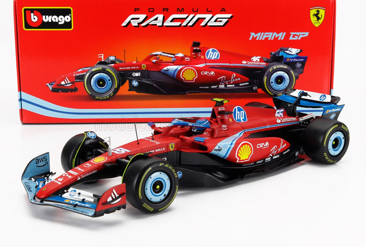 FERRARI | F1  SF-24 TEAM SCUDERIA FERRARI N 55 5th MIAMI GP 2024 CARLOS SAINZ | RED BLACK LIGHT BLUE