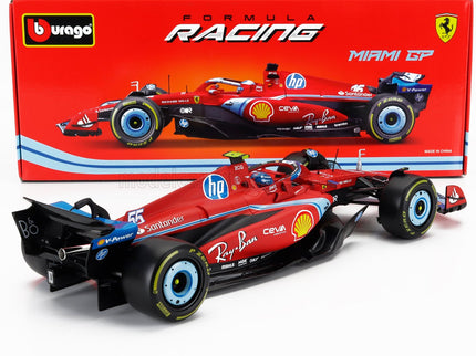 FERRARI | F1  SF-24 TEAM SCUDERIA FERRARI N 55 5th MIAMI GP 2024 CARLOS SAINZ | RED BLACK LIGHT BLUE