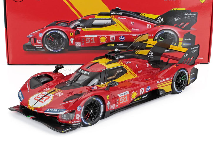 FERRARI | 499P 3.0L TURBO V6 TEAM FERRARI AF CORSE N 51 3rd 24h LE MANS 2024 ALESSANDRO PIER GUIDI - JAMES CALADO - ANTONIO GIOVINAZZI | RED