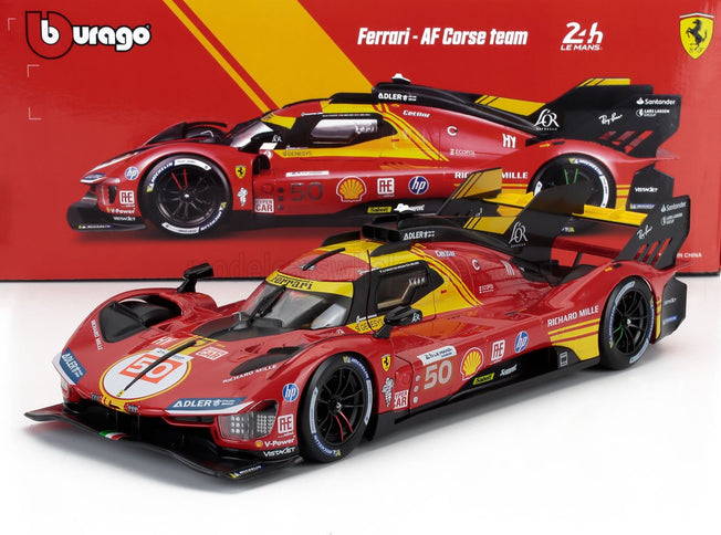 FERRARI | 499P 3.0L TURBO V6 TEAM FERRARI AF CORSE N 50 WINNER 24h LE MANS 2024 ANTONIO FUOCO - MIGUEL MOLINA - NICKLAS NIELSEN | RED