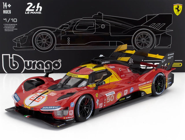 FERRARI | 499P 3.0L TURBO V6 TEAM FERRARI AF CORSE N 50 WINNER 24h LE MANS 2024 ANTONIO FUOCO - MIGUEL MOLINA - NICKLAS NIELSEN - CON VETRINA - WITH SHOWCASE | RED