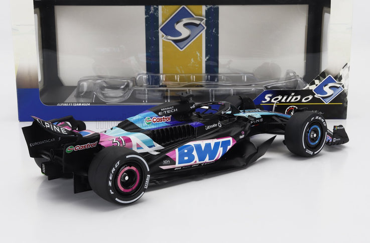 ALPINE | F1  A524 TEAM BWT ALPINE N 31 N 10 PRESENTATION SEASON 2024 ESTEBAN OCON - PIERRE GASLY | BLACK BLUE PINK