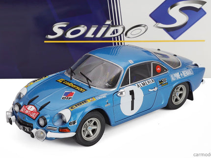 Renault Alpine A110 1600S (night Version) N°1 Rally Montecarlo 1972 Jean Luc Therier - Claude Roure 1:18 Solido modrá metalická