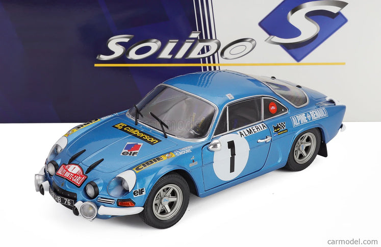 Renault Alpine A110 1600S (night Version) N°1 Rally Montecarlo 1972 Jean Luc Therier - Claude Roure 1:18 Solido modrá metalická