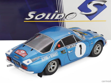 Renault Alpine A110 1600S (night Version) N°1 Rally Montecarlo 1972 Jean Luc Therier - Claude Roure 1:18 Solido modrá metalická