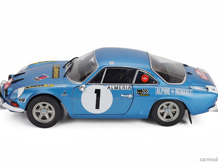 Renault Alpine A110 1600S (night Version) N°1 Rally Montecarlo 1972 Jean Luc Therier - Claude Roure 1:18 Solido modrá metalická