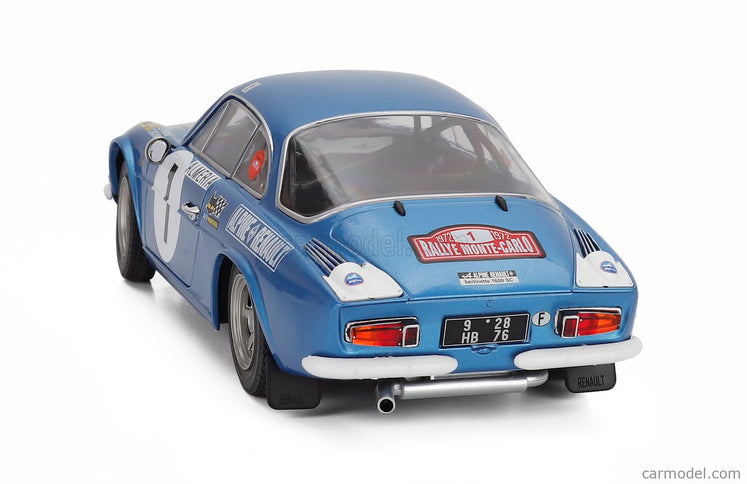 Renault Alpine A110 1600S (night Version) N°1 Rally Montecarlo 1972 Jean Luc Therier - Claude Roure 1:18 Solido modrá metalická