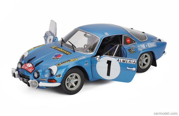 Renault Alpine A110 1600S (night Version) N°1 Rally Montecarlo 1972 Jean Luc Therier - Claude Roure 1:18 Solido modrá metalická