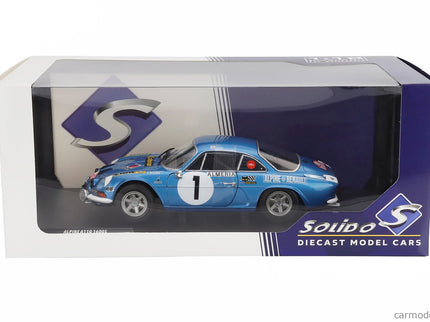 Renault Alpine A110 1600S (night Version) N°1 Rally Montecarlo 1972 Jean Luc Therier - Claude Roure 1:18 Solido modrá metalická