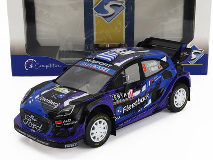Ford Puma RALLY1 Team M-Sport Ford Wrt N°9 Rally Safari Kenia 2022 Jourdan Serderidis - Frederic Miclotte 1:18 Solido fialová čierna modrá