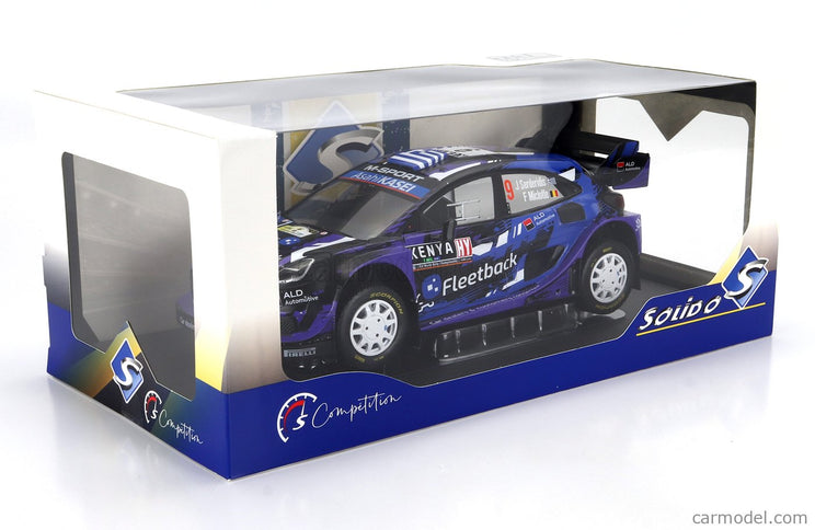 Ford Puma RALLY1 Team M-Sport Ford Wrt N°9 Rally Safari Kenia 2022 Jourdan Serderidis - Frederic Miclotte 1:18 Solido fialová čierna modrá